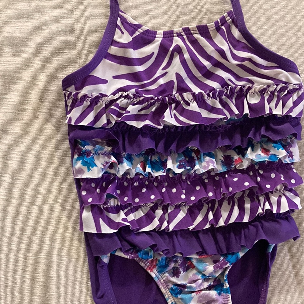 Toddler‎ Purple Ruffle Swimsuit size 18-24mos.